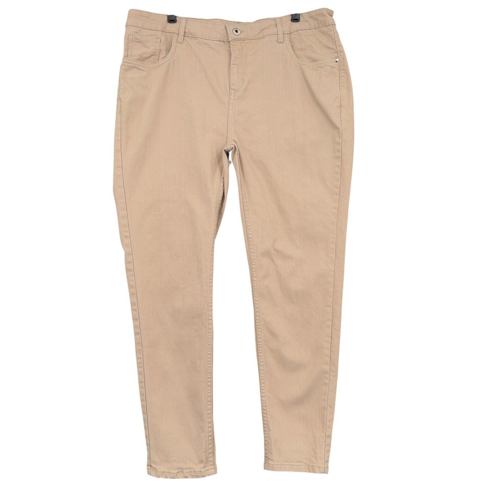 Gia Curves Skinny Pants Women 38 Cotton Spandex Tan‎